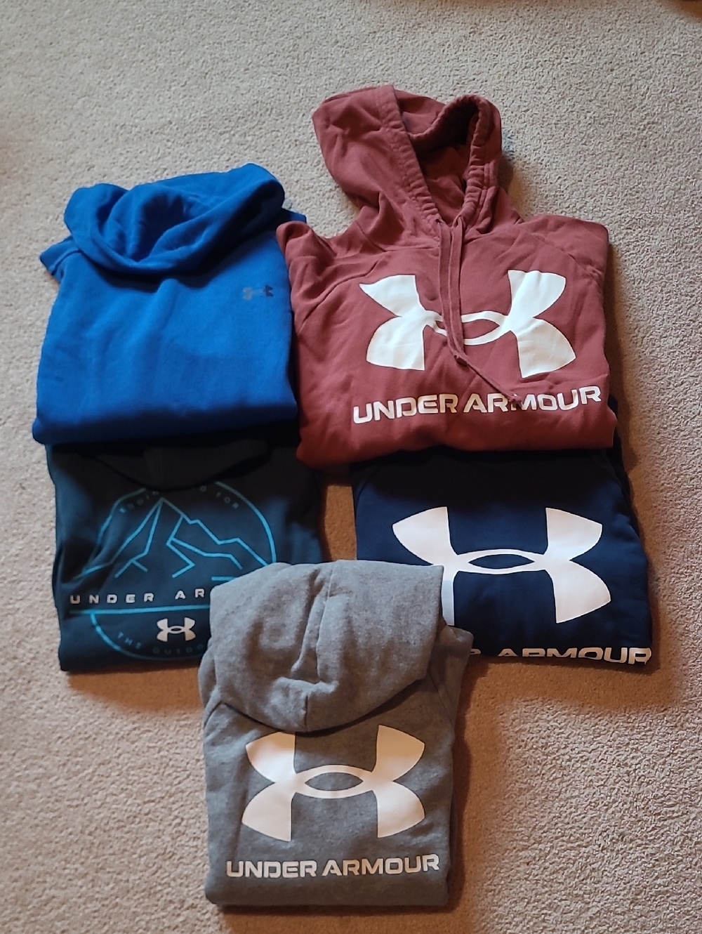 Under Armour Blue, Navy, Gray, Teal Hoodies Sweatshirts Bundle